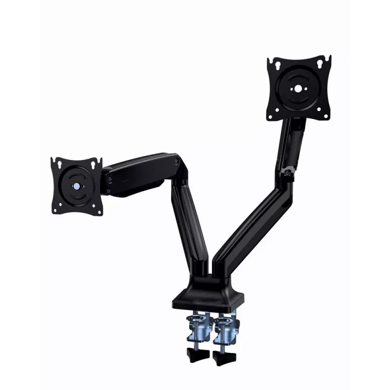 Suporte para monitor GEMBIRD MA-DA2-03 para ecrãs até 35 polegadas, fixação de mesa, VESA 75x75–100x100, 20 kg, preto, ecrã duplo