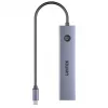 Hub USB-C Unitek H1124AGY01 com 100W PD, HDMI 2.0, 2x USB‑A, 2x USB‑C, leitor de cartões SD/microSD — alumínio