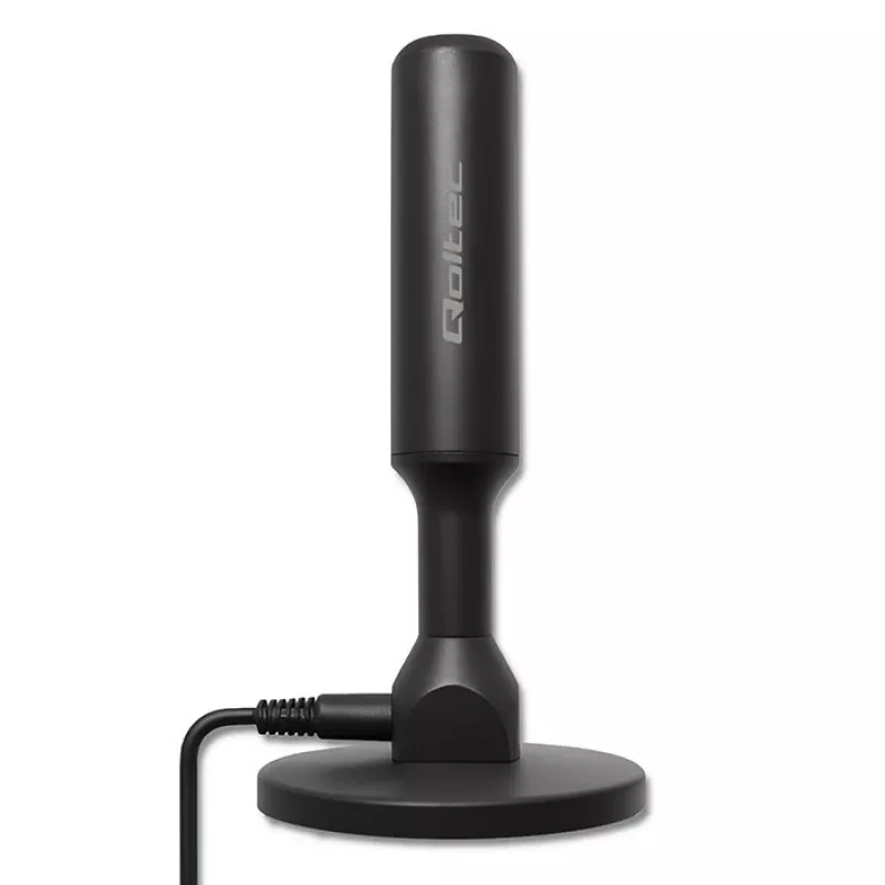 Antena de TV QOLTEC DVB-T2 28 dBi com amplificador de sinal, receção interior/exterior