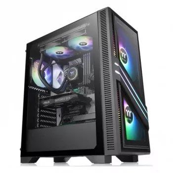 Caixa para PC Thermaltake Versa T35 TG RGB Midi Tower preto