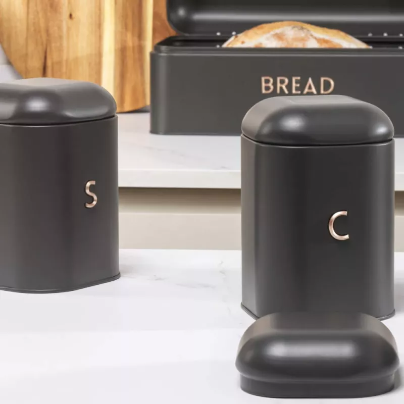 Conjunto de recipientes de cozinha Salter BW13729EU7 3 peças antracite – recipientes de armazenamento herméticos para a cozinha