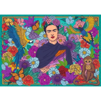 Puzzle - O paraíso de Frida Kahlo: papagaios, macacos 1000 peças