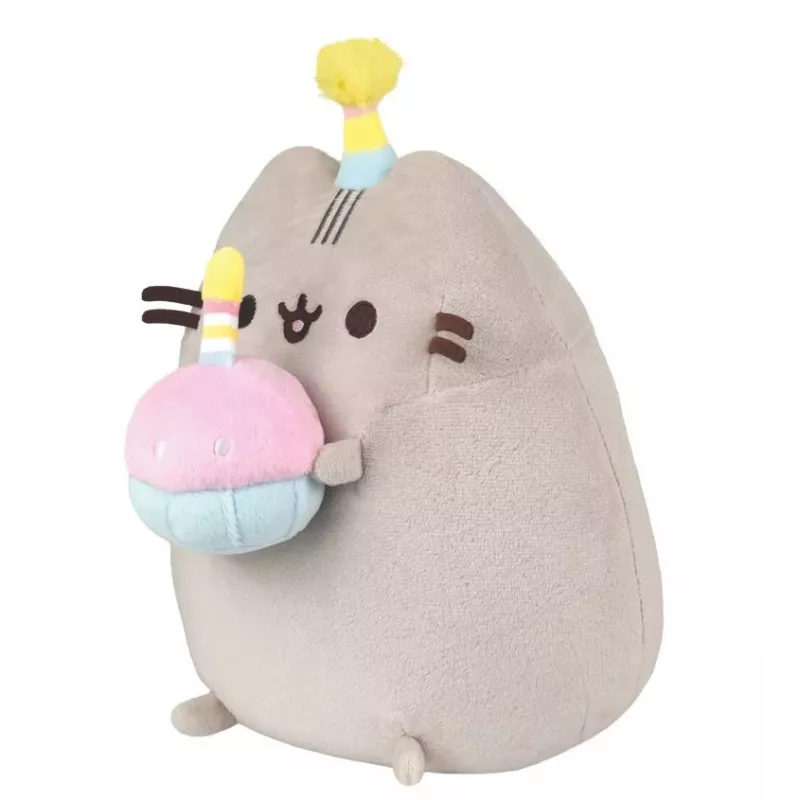 Peluche Pusheen da Pusheen — chapéu de aniversário de 24 cm com bolo de peluche