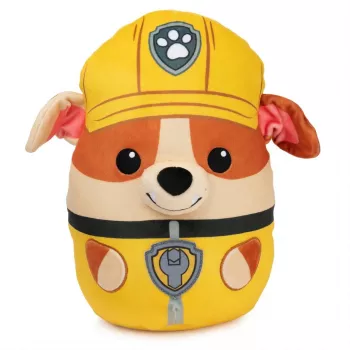 PAW Patrol Rubble Squish peluche, brinquedo oficial da popular série de desenhos animados, peluche macio para crianças a partir de 1 ano, 30 cm
