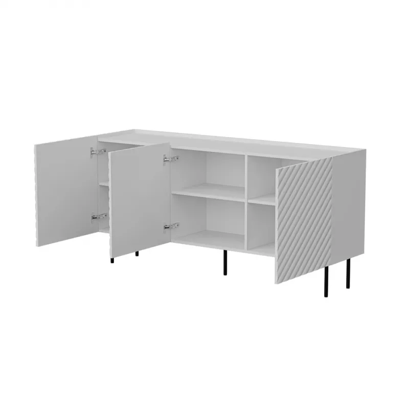 Cómoda Cama Meble LUCCA 3D 165x40x80 cm, branca, corpo em aglomerado