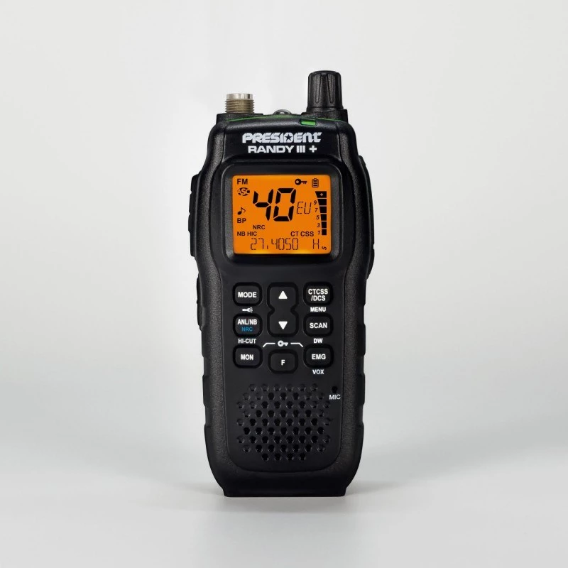 Rádio CB portátil President Randy III Plus ASC AM/FM preto