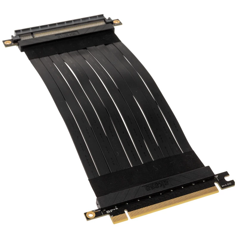 Cabo riser Akasa RISER preto X2 Premium PCIe 3.0 x16 20 cm