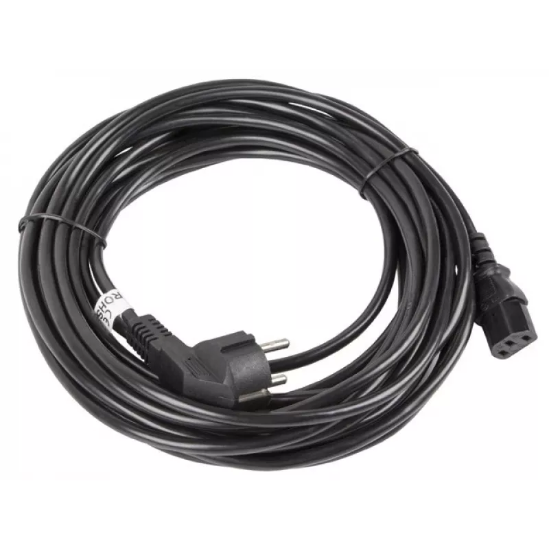 Cabo de alimentação Lanberg CA-C13C-11CC-0100-BK preto 10 m C13 conector fêmea CEE7/7