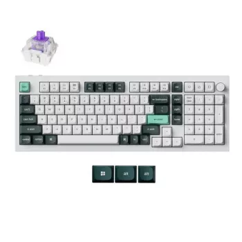 Teclado mecânico sem fios Keychron Q5 caixa branca, layout hot-swap, formato compacto 75%
