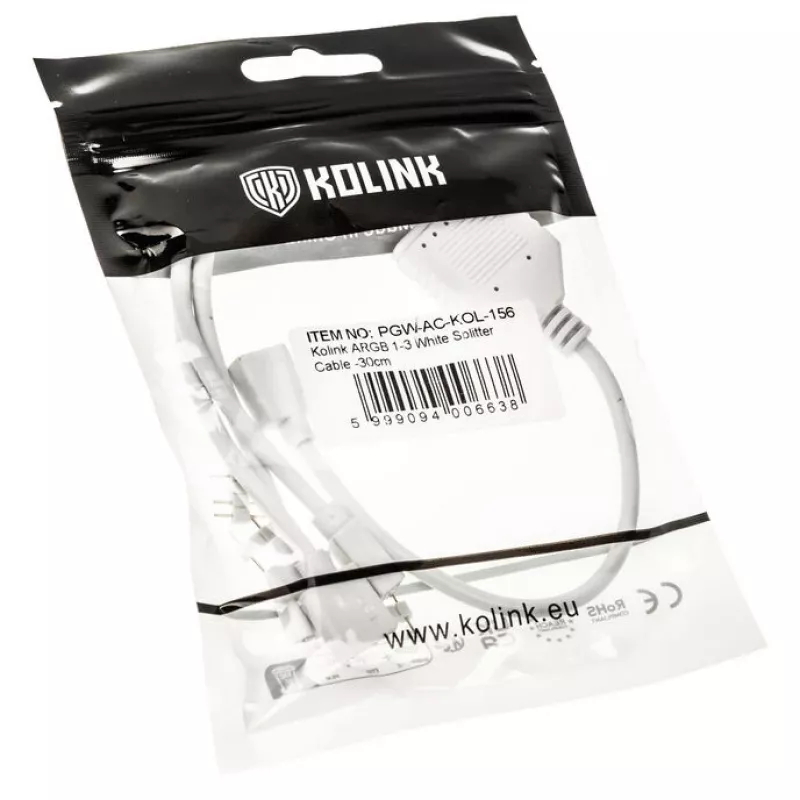 Cabo divisor Kolink ARGB 1 para 3 PGW-AC-KOL-156 30 cm branco