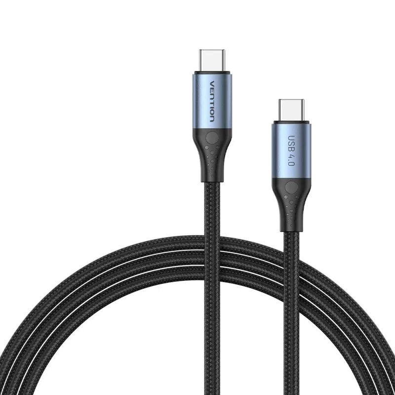 Cabo Vention USB4 Gen 3x2 Type-C para Type-C 1 m, 5 A, liga de alumínio, revestido a algodão