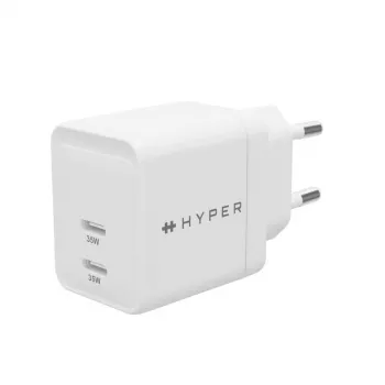 Carregador HYPER HJG35EU para dispositivos móveis, auscultadores, headset, smartphone, relógio, Branco, carregamento rápido AC, interior