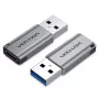 Adaptador Vention USB 3.0 macho para Type-C fêmea cinzento liga de alumínio