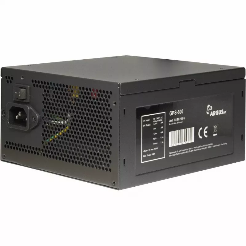 Fonte de alimentação Inter-Tech Argus GPS-800 800W, 80+ Gold, ATX, ventoinha 14cm