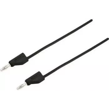 Cabo de teste VOLTCRAFT [ficha 4 mm - ficha 4 mm] 5 m preto MSB-300 (MSB-300-5-SW)