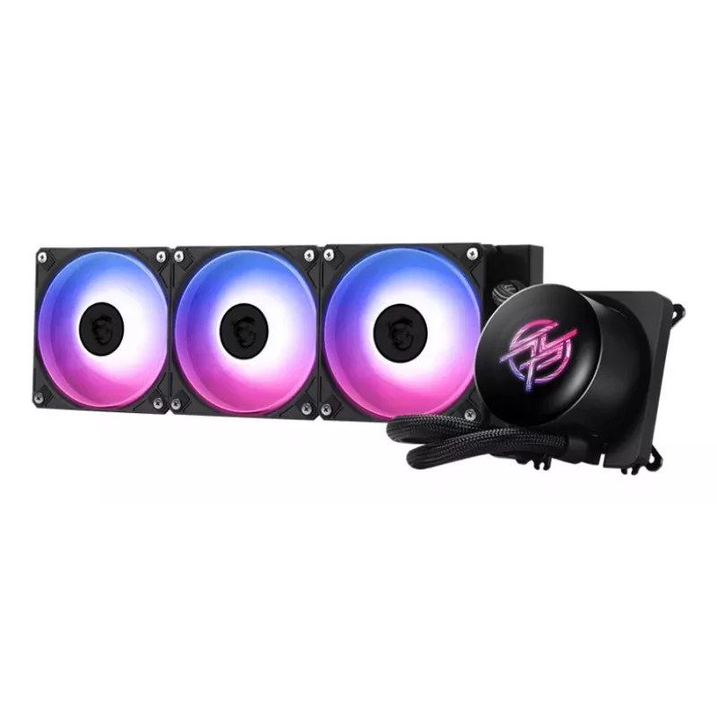 Refrigeração líquida tudo-em-um MSI MPG CORELIQUID P13 — ventoinha de 120 mm, radiador de 3 ventoinhas, suporte LGA 1851, preto