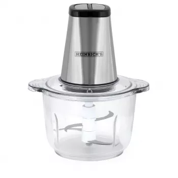 Picadora elétrica HEINRICH'S HMZ 8850, 500 W, taça 2 L, 4 lâminas, tecnopolímero, prateado