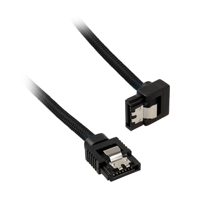 Corsair CC-8900282 cabo SATA Premium com revestimento, angular, 60 cm, preto, pack de 2