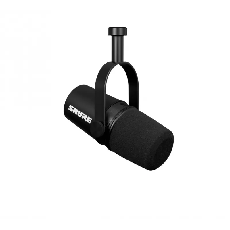 Microfone Shure MV7-X preto microfone de estúdio