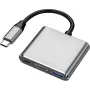 XtremeMac XWH-HUB3-13 docking station e replicador de portas para portátil com fios USB Type-C prateado (XWH-HUB3-13)