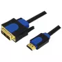 Adaptador de cabo de vídeo LogiLink CHB3102 2 m HDMI DVI-D preto azul