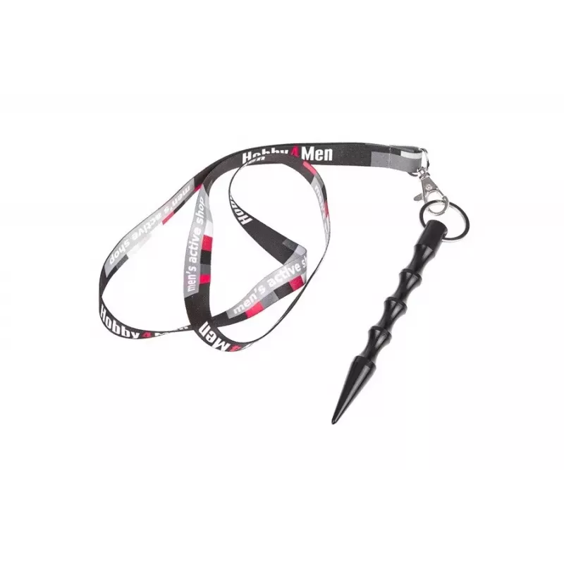 Caneta tática GUARD YC-008-BL — caneta compacta em duralumínio com quebra-vidros, 150 mm, 50 g, preta