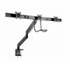 Suporte de monitor de secretária GEMBIRD MA-DA3-03, 3 braços, mola a gás, VESA 75–100x100, suporta 3 ecrãs até 27 polegadas, máx. 18 kg, preto