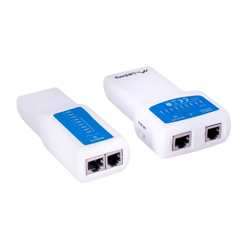 Lanberg NT-0402 testador de cabos de rede PoE, azul/branco