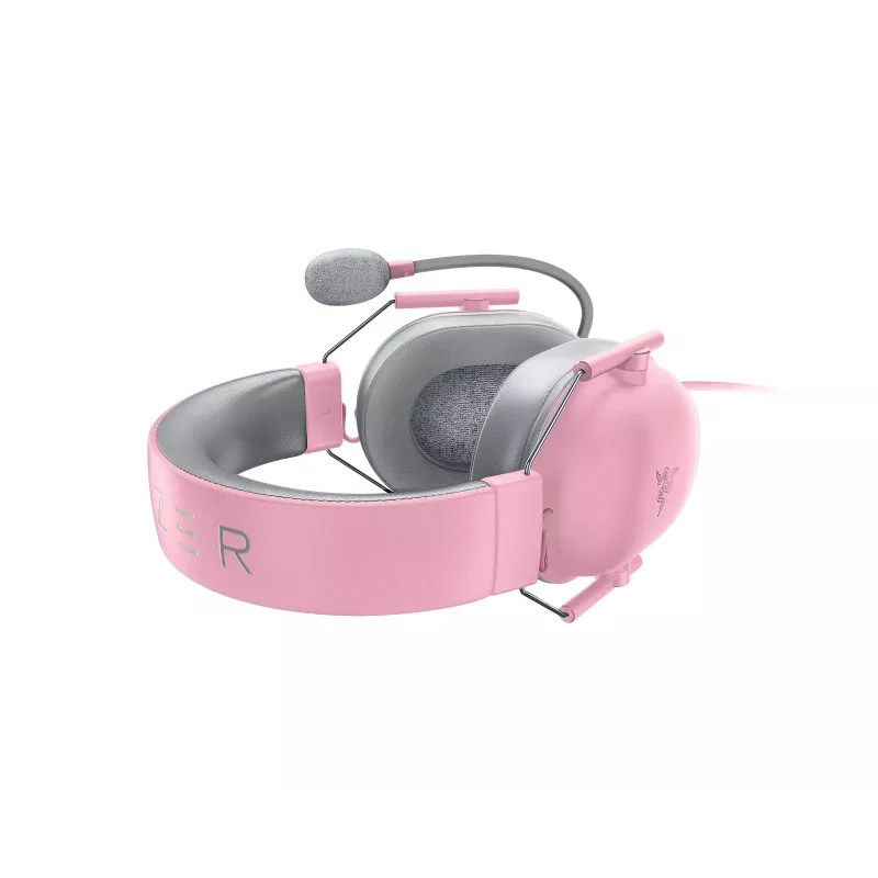 Razer BlackShark V2 X RZ04-03240800-R3M1 auscultadores gaming com fio, circumaurais, 3,5 mm, drivers de 50 mm, microfone cardioide, Quartz Pink