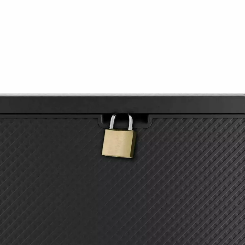 Caixa de arrumação exterior Keter 249722 270 L, resistente às intempéries, grafite, retangular 1180×440×580 mm