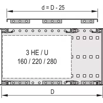 Schroff 24560081 placa de cobertura EMC para montagem na parede lateral, 84 HP, 355 mm de profundidade, 2 unid.