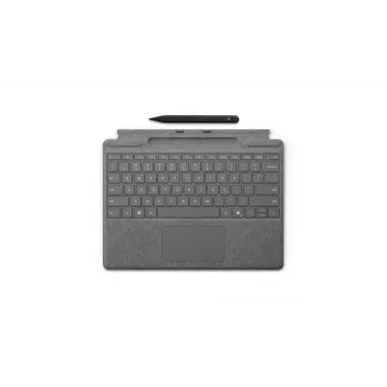 Teclado Microsoft Surface Pro com caneta fina QWERTY inglês platina