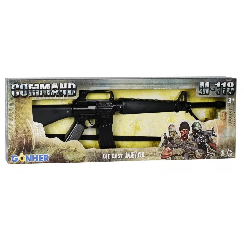 Espingarda Pulio Commando GONHER 118/6 metal — espingarda de dardos de brinquedo, 8 projéteis