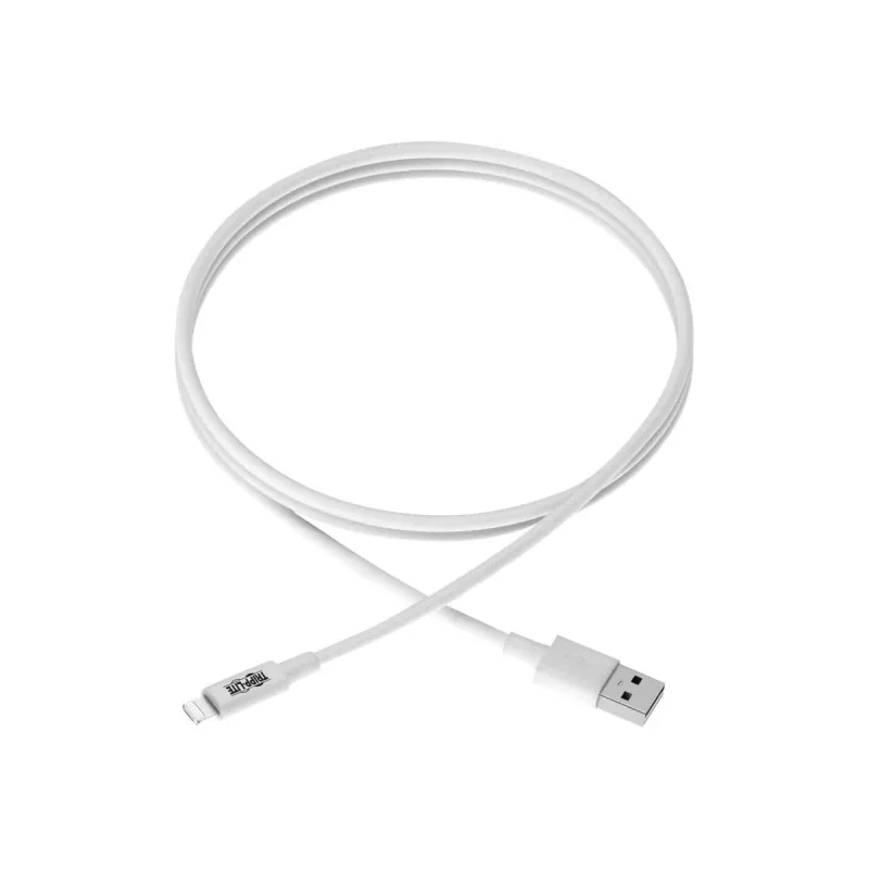 Cabo de sincronização/carregamento USB-A para Lightning Eaton Tripp Lite Series (M/M) - Certificado MFi, branco, 6 pés (1,8 m) - Cabo de dados/alimentação - USB macho para Lightning