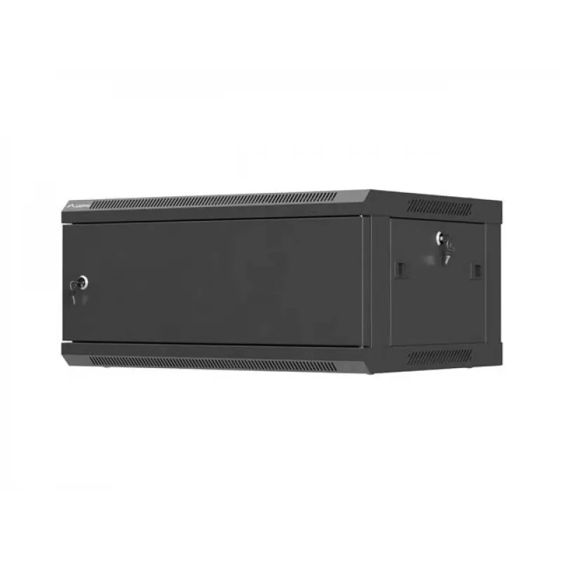 Armário de rack 19 polegadas para montagem na parede LANBERG 4U 600x450 mm preto com porta metálica