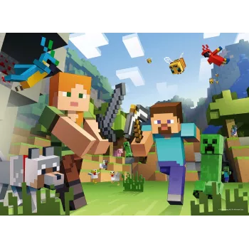 Puzzle XXL 100 peças - Minecraft Ravensburger XXL 100 peças com artwork de Minecraft. O produto destina-se a criança a partir dos 6 anos. A Ravensburger é o maior fabricante de puzzles do mundo e produz puzzles há mais de 120 anos. Os puzzles Ravensburger distinguem-se por uma superfície especial antirreflexo e são feitos de cartão grosso patenteado com uma…