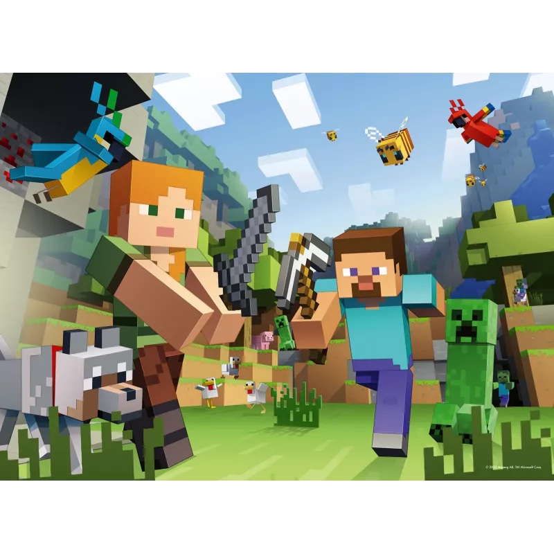 Puzzle XXL 100 peças - Minecraft Ravensburger XXL 100 peças com artwork de Minecraft. O produto destina-se a criança a partir dos 6 anos. A Ravensburger é o maior fabricante de puzzles do mundo e produz puzzles há mais de 120 anos. Os puzzles Ravensburger distinguem-se por uma superfície especial antirreflexo e são feitos de cartão grosso patenteado com uma…