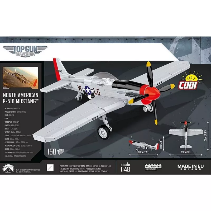 COBI 5847 Top Gun Maverick P-51D Mustang 150 peças