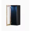 Vitrina Cama Meble VIGO 90 vidro, montagem na parede, 90×35×32 cm, preto/carvalho Wotan