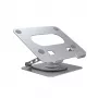 Unitek OT180SL01 suporte para portátil, em alumínio, para portáteis de 10–16 polegadas (25,4–40,6 cm), giratório 360°, dobrável, inclinação ajustável, prateado