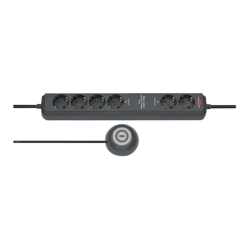 Extensão de energia Brennenstuhl Eco-Line Comfort Switch 2m 6 tomadas AC