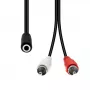 Cabo de áudio ProXtend M3F2XRCA-002 — 3 pinos (Mini XLR) para 2×RCA, 1,5 m