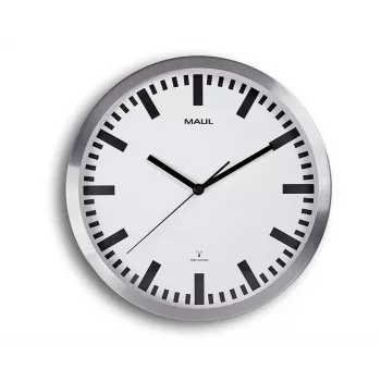Relógio de parede MAUL MAULpilot - AA - 1,5 V - alumínio - branco - alumínio - vidro - 30 cm (9063308)