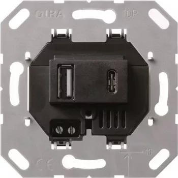 Alimentação USB Gira 2 tomadas Type A/C módulo 236900 (236900)