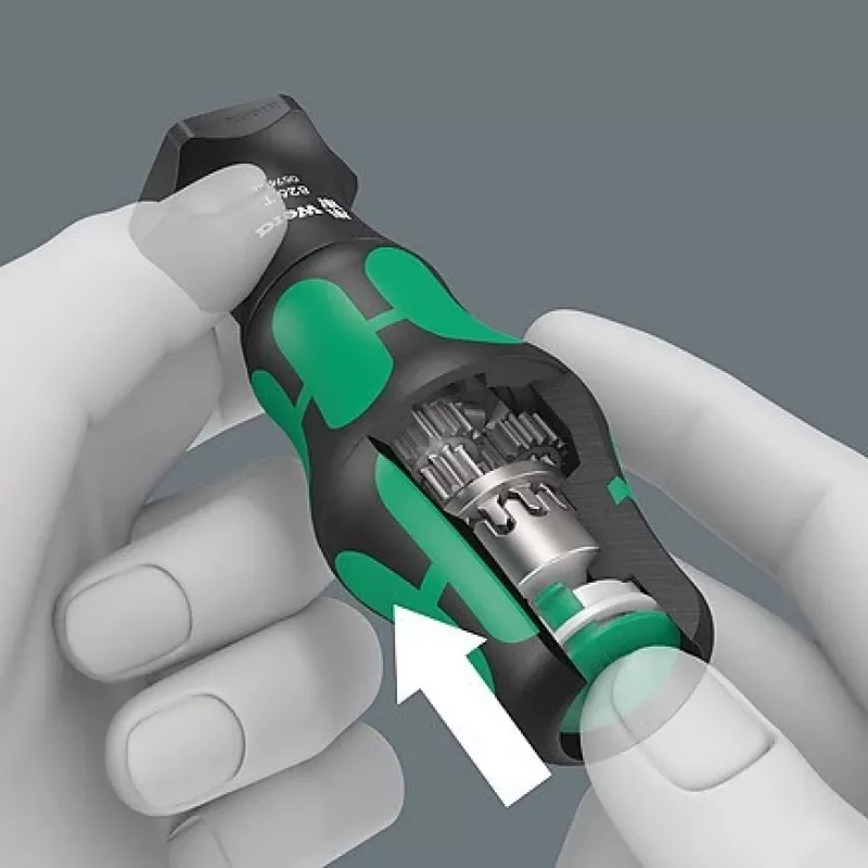 Wera 826 T Kraftform Turbo Chave de parafusos porta-pontas com Rapidaptor, 1/4 de polegada