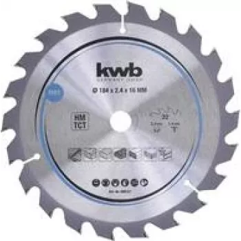 Disco de serra circular KWB 586157 18,4 cm para placas de fibra, madeira dura, plástico, madeira macia