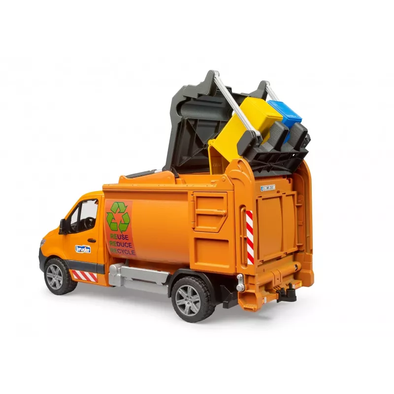 Veículo de modelo BRUDER MB Sprinter Camião do lixo BR-02682, réplica de brinquedo à escala