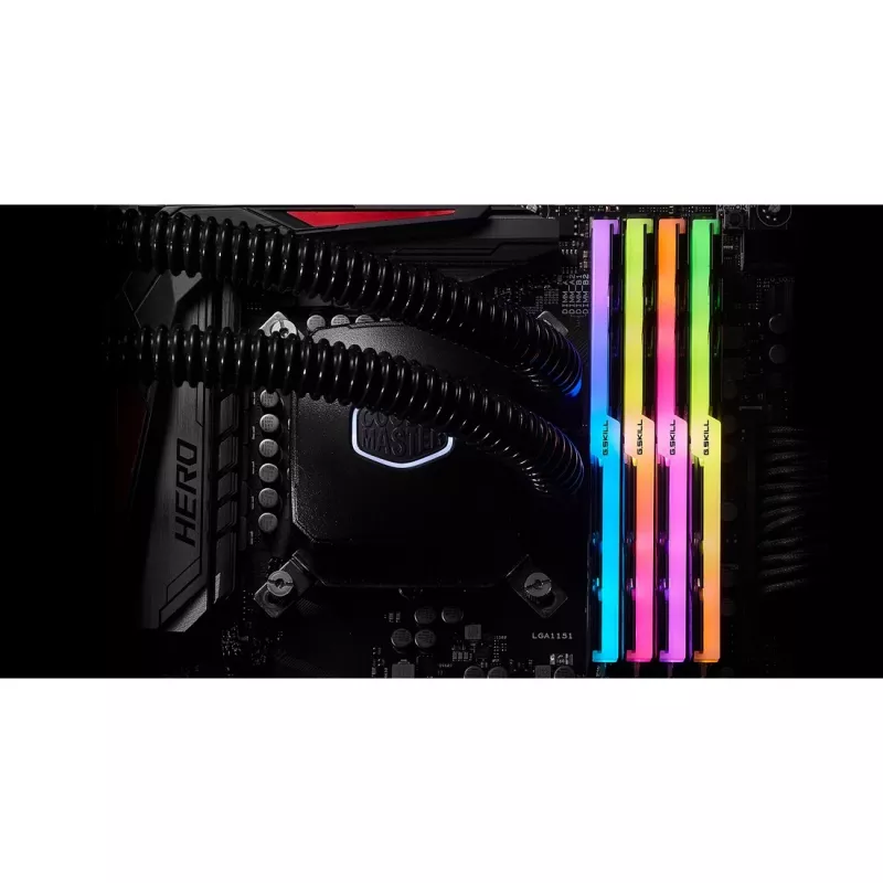 DIMM 32 GB DDR4-3600 (4x 8 GB) Quad-Kit, memória preta, F4-3600C16Q-32GTZRC, Trident Z RGB, INTEL XMP