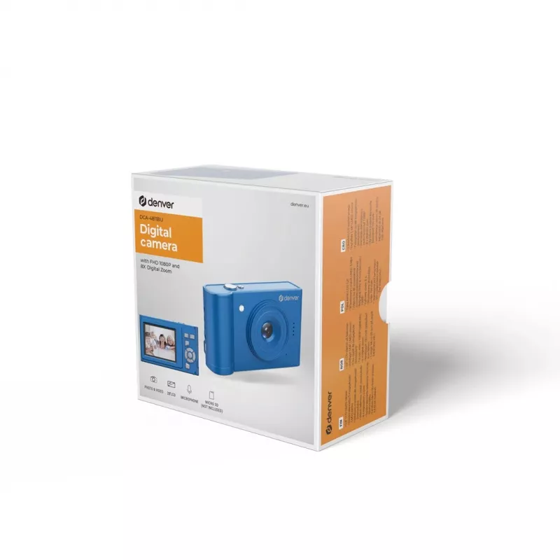 Denver DCA-4811BU câmara digital compacta, 5 MP CMOS (48 MP interpolados), vídeo Full HD 1080p, LCD de 2,8 polegadas, azul