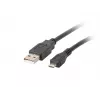 Cabo USB 2.0 LANBERG CA-USBM-10CC-0018-BK, Micro-USB B para USB A, 1,8 m, preto